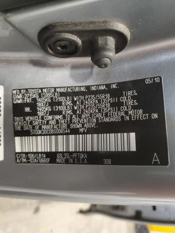 Photo 12 VIN: 5TDDK3DC0BS006544 - TOYOTA SIENNA XLE 