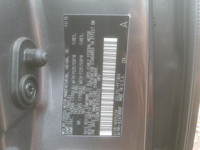 Photo 9 VIN: 5TDDK3DC1FS124222 - TOYOTA SIENNA XLE 