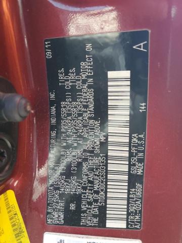 Photo 12 VIN: 5TDDK3DC2CS031351 - TOYOTA SIENNA XLE 