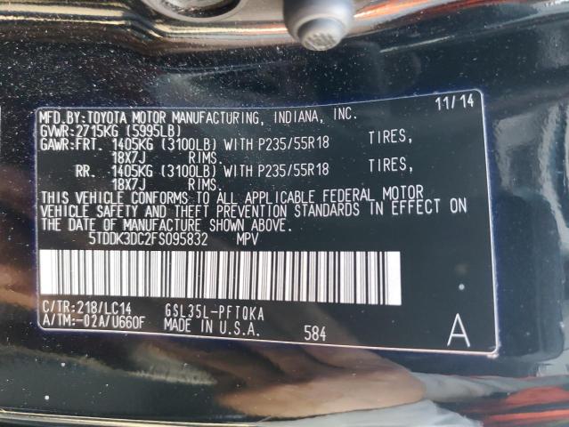 Photo 12 VIN: 5TDDK3DC2FS095832 - TOYOTA SIENNA XLE 