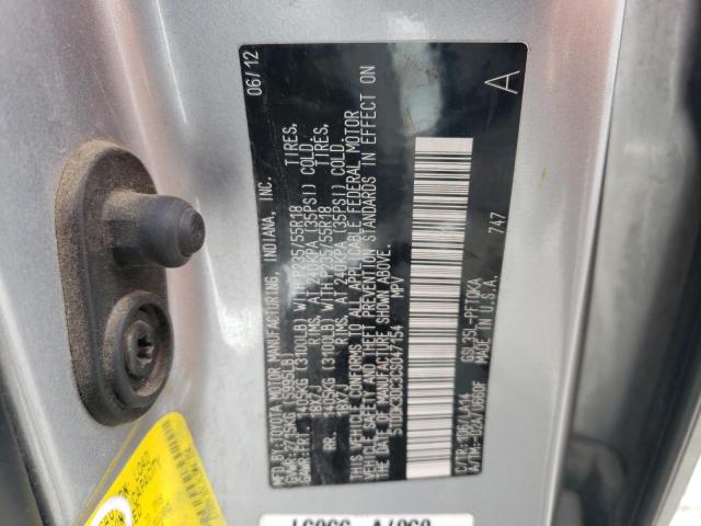 Photo 12 VIN: 5TDDK3DC3CS047154 - TOYOTA SIENNA XLE 