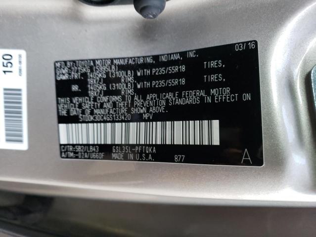 Photo 11 VIN: 5TDDK3DC4GS133420 - TOYOTA ALL MODELS 