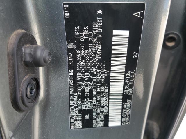 Photo 12 VIN: 5TDDK3DC5BS010315 - TOYOTA SIENNA XLE 