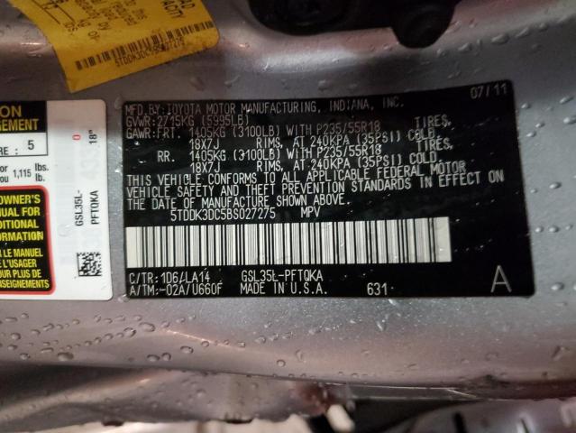 Photo 12 VIN: 5TDDK3DC5BS027275 - TOYOTA SIENNA XLE 