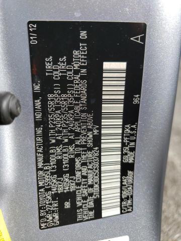 Photo 12 VIN: 5TDDK3DC5CS037824 - TOYOTA SIENNA XLE 