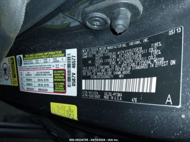 Photo 8 VIN: 5TDDK3DC5DS066211 - TOYOTA SIENNA 