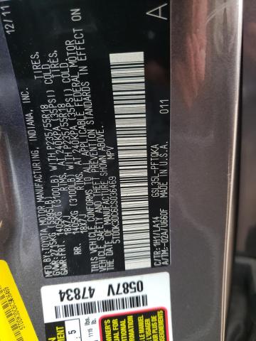 Photo 9 VIN: 5TDDK3DC6CS036469 - TOYOTA SIENNA XLE 