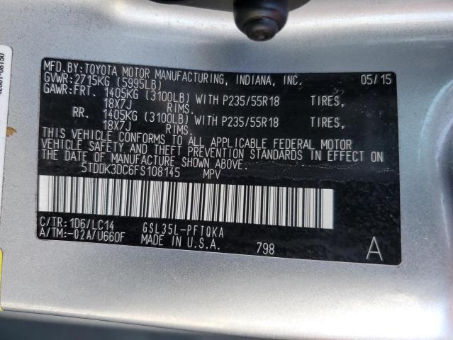 Photo 12 VIN: 5TDDK3DC6FS108145 - TOYOTA SIENNA XLE 