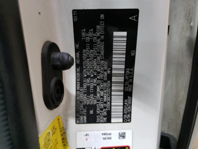 Photo 12 VIN: 5TDDK3DC7CS031894 - TOYOTA SIENNA XLE 