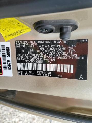 Photo 12 VIN: 5TDDK3DC7CS048937 - TOYOTA SIENNA XLE 