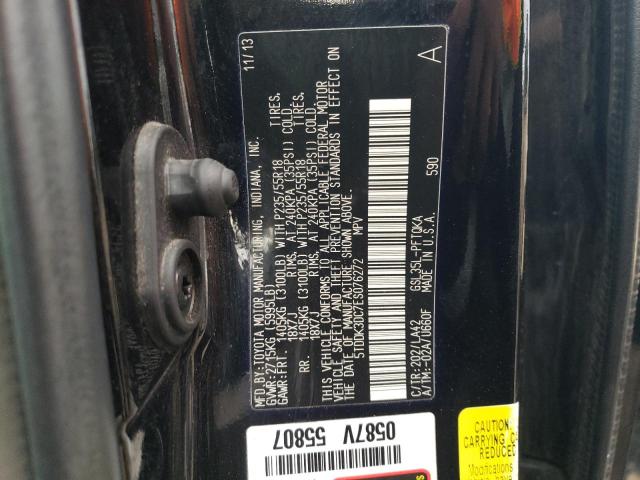 Photo 12 VIN: 5TDDK3DC7ES076272 - TOYOTA SIENNA XLE 