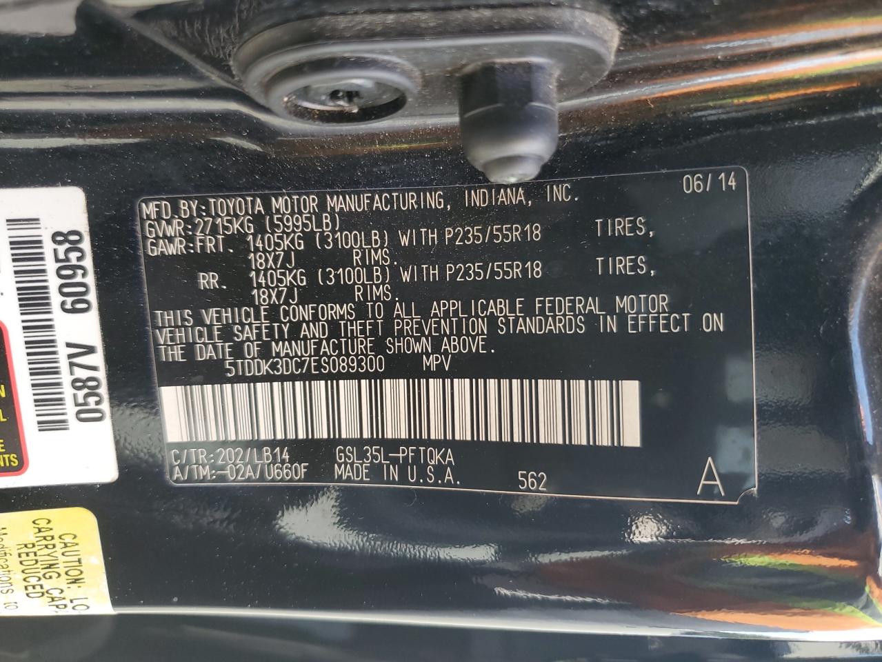 Photo 12 VIN: 5TDDK3DC7ES089300 - TOYOTA SIENNA 