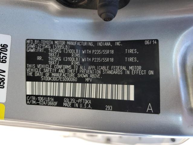 Photo 12 VIN: 5TDDK3DC7ES090060 - TOYOTA SIENNA XLE 