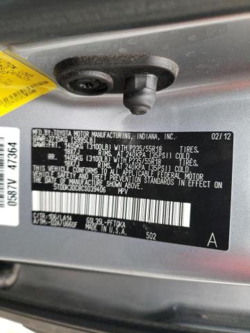 Photo 9 VIN: 5TDDK3DC8CS039406 - TOYOTA SIENNA XLE 