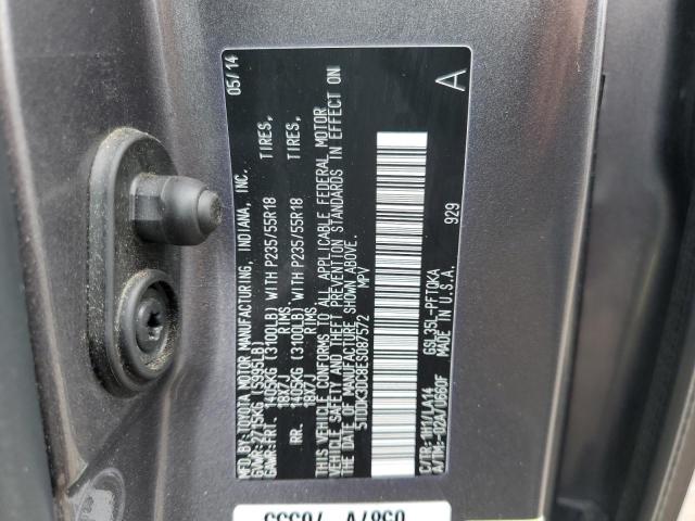 Photo 12 VIN: 5TDDK3DC8ES087572 - TOYOTA SIENNA XLE 