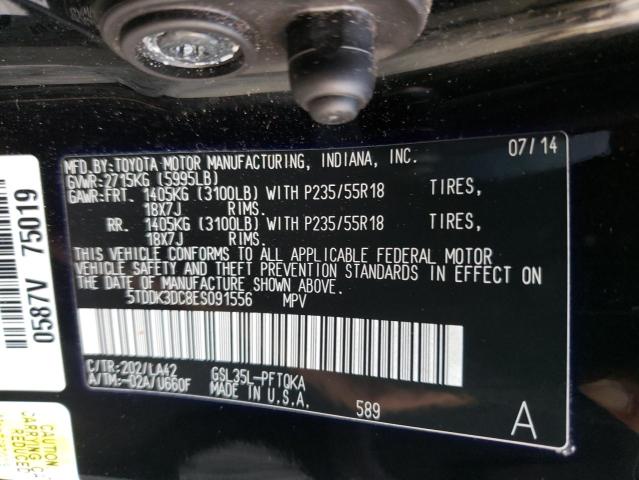 Photo 9 VIN: 5TDDK3DC8ES091556 - TOYOTA SIENNA XLE 