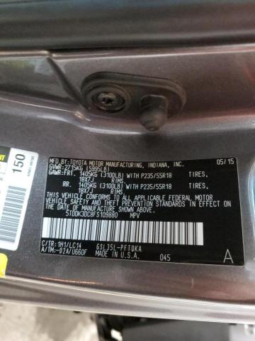 Photo 12 VIN: 5TDDK3DC8FS109880 - TOYOTA SIENNA XLE 