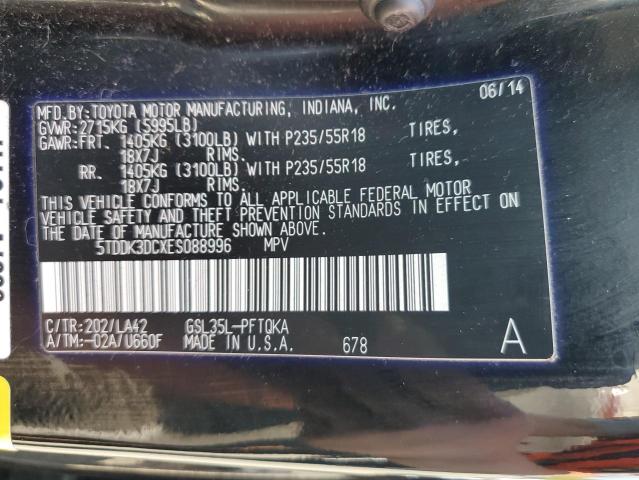 Photo 12 VIN: 5TDDK3DCXES088996 - TOYOTA SIENNA XLE 