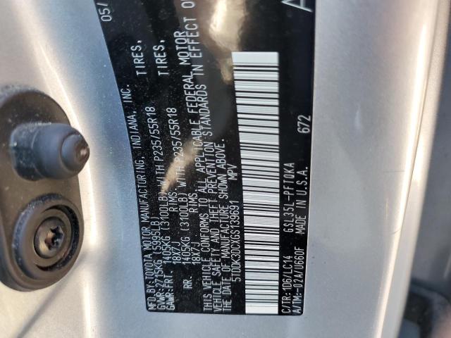 Photo 9 VIN: 5TDDK3DCXGS139691 - TOYOTA SIENNA XLE 