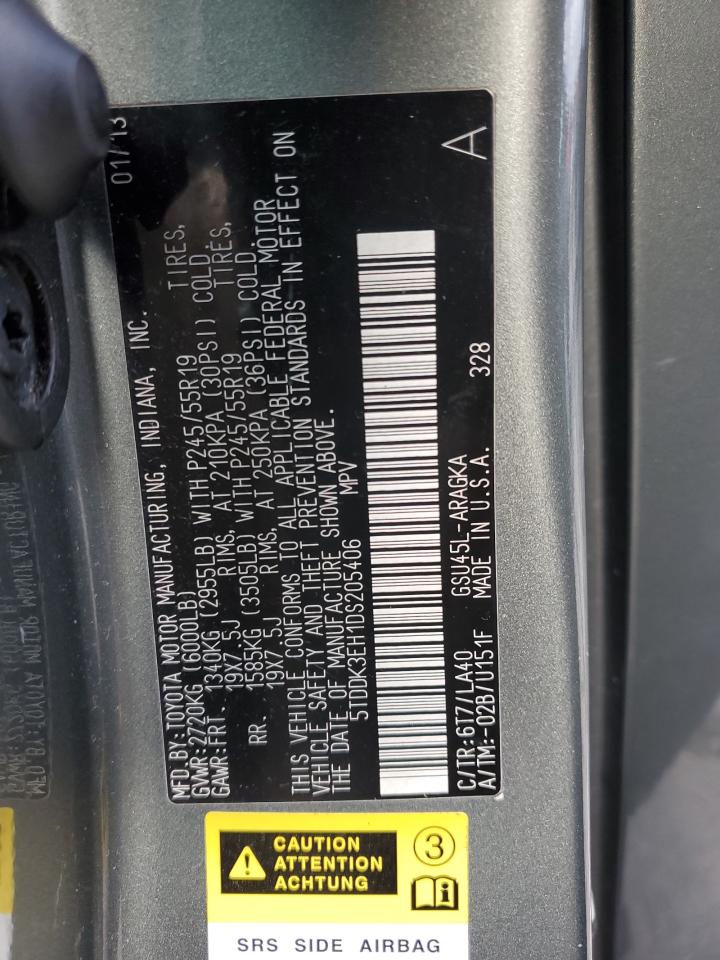 Photo 12 VIN: 5TDDK3EH1DS205406 - TOYOTA HIGHLANDER 