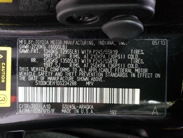 Photo 13 VIN: 5TDDK3EH1DS234288 - TOYOTA HIGHLANDER 