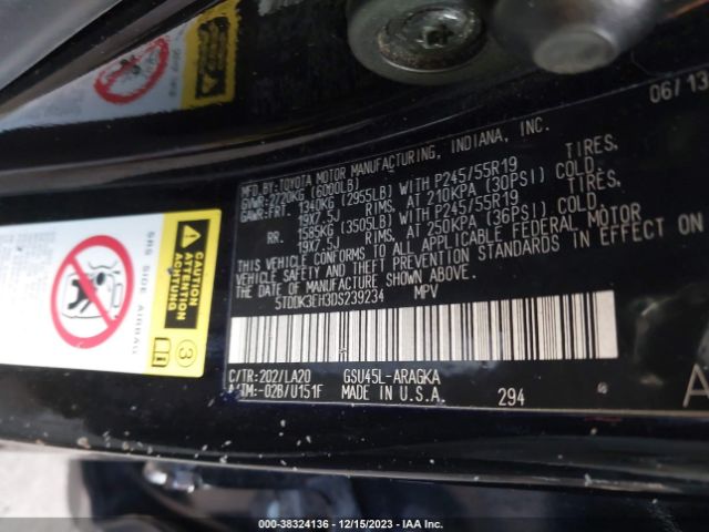 Photo 8 VIN: 5TDDK3EH3DS239234 - TOYOTA HIGHLANDER 