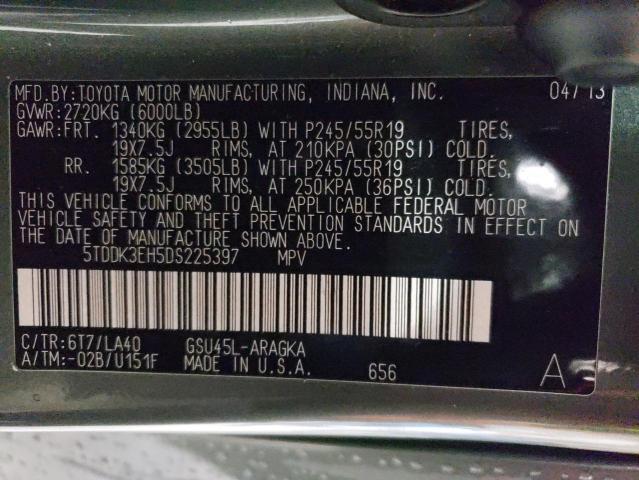 Photo 12 VIN: 5TDDK3EH5DS225397 - TOYOTA HIGHLANDER 