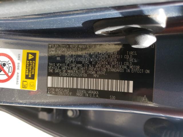 Photo 9 VIN: 5TDDK3EH5DS228199 - TOYOTA HIGHLANDER 