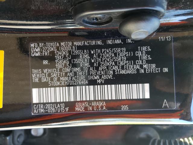 Photo 9 VIN: 5TDDK3EH7DS276464 - TOYOTA HIGHLANDER 