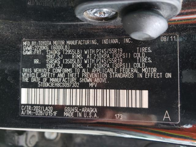 Photo 9 VIN: 5TDDK3EH8CS097302 - TOYOTA HIGHLANDER 