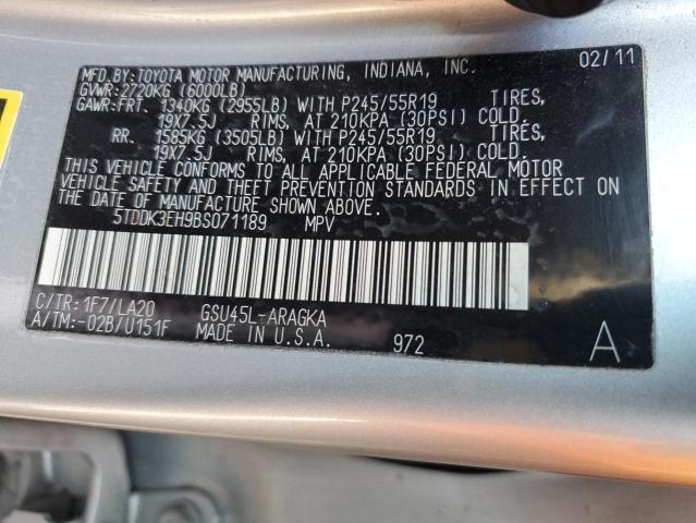 Photo 12 VIN: 5TDDK3EH9BS071189 - TOYOTA HIGHLANDER 