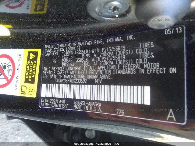 Photo 8 VIN: 5TDDK3EHXDS233592 - TOYOTA HIGHLANDER 