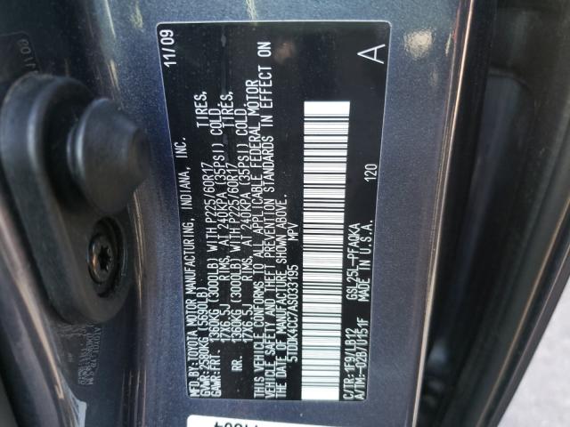 Photo 9 VIN: 5TDDK4CC7AS033195 - TOYOTA SIENNA XLE 