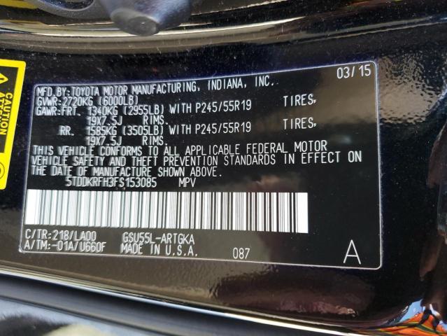 Photo 13 VIN: 5TDDKRFH3FS153085 - TOYOTA HIGHLANDER 