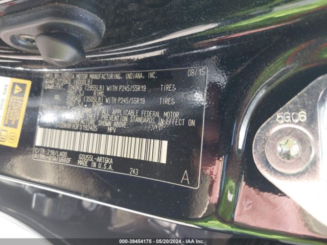 Photo 8 VIN: 5TDDKRFH3FS192405 - TOYOTA HIGHLANDER 