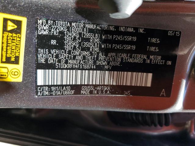 Photo 13 VIN: 5TDDKRFH4FS168744 - TOYOTA HIGHLANDER 