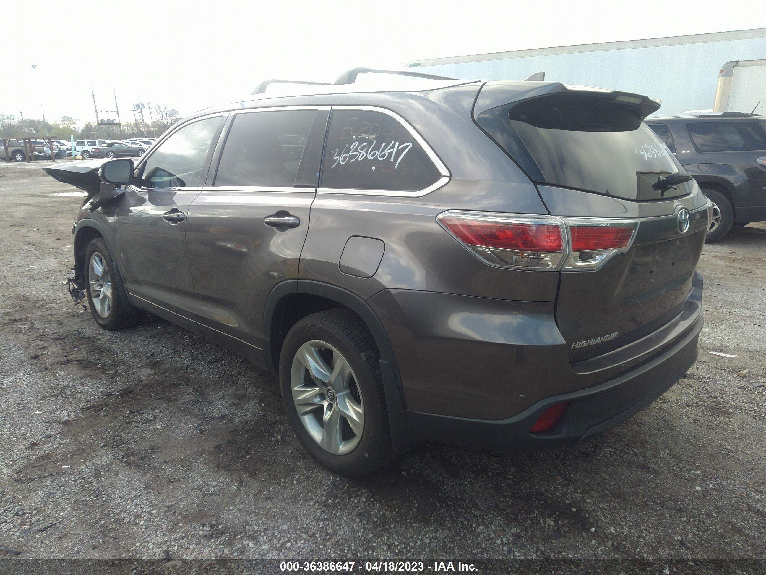 Photo 2 VIN: 5TDDKRFH5GS291423 - TOYOTA HIGHLANDER 