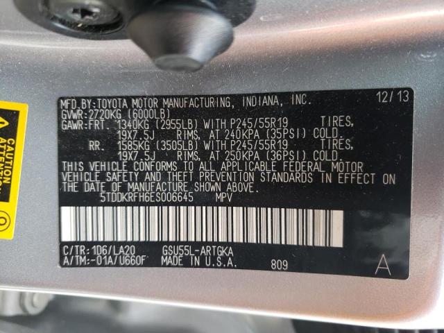 Photo 9 VIN: 5TDDKRFH6ES006645 - TOYOTA HIGHLANDER 