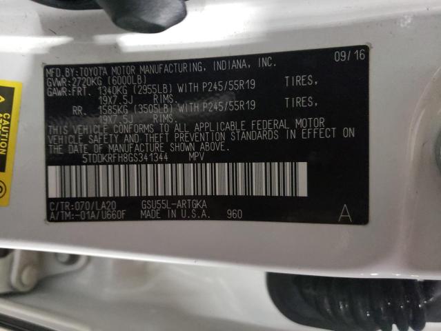 Photo 13 VIN: 5TDDKRFH8GS341344 - TOYOTA HIGHLANDER 