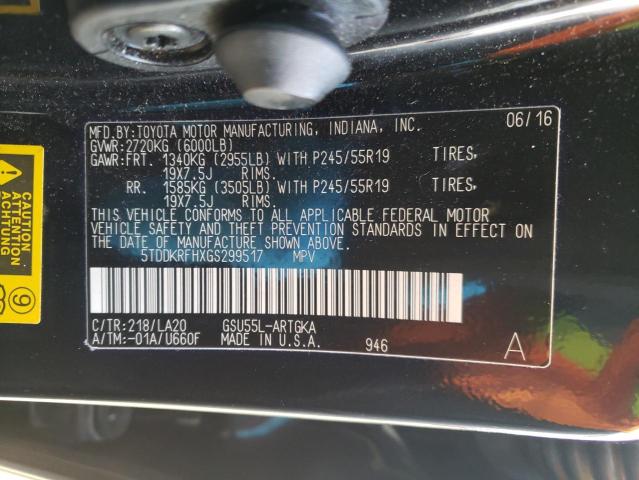 Photo 12 VIN: 5TDDKRFHXGS299517 - TOYOTA HIGHLANDER 