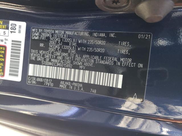 Photo 11 VIN: 5TDDRKEC3MS015892 - TOYOTA SIENNA XSE 