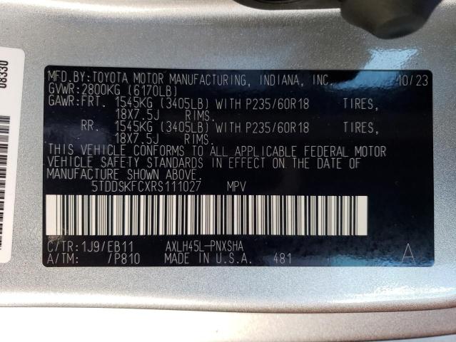 Photo 13 VIN: 5TDDSKFCXRS111027 - TOYOTA SIENNA 