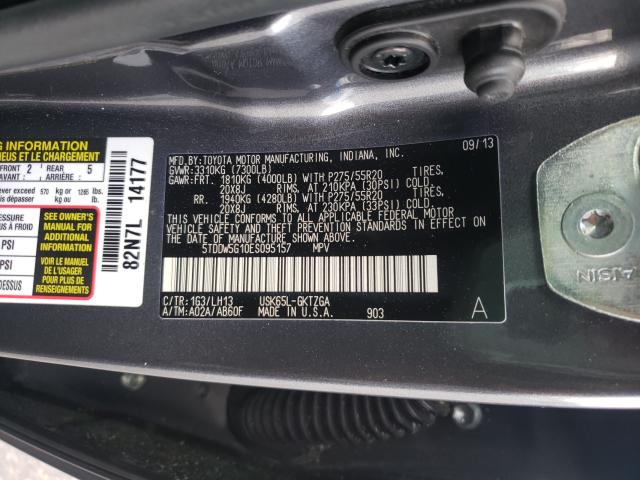 Photo 9 VIN: 5TDDW5G10ES095157 - TOYOTA SEQUOIA PL 