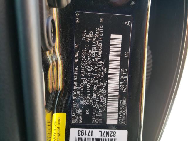 Photo 13 VIN: 5TDDW5G13CS067883 - TOYOTA SEQUOIA PL 