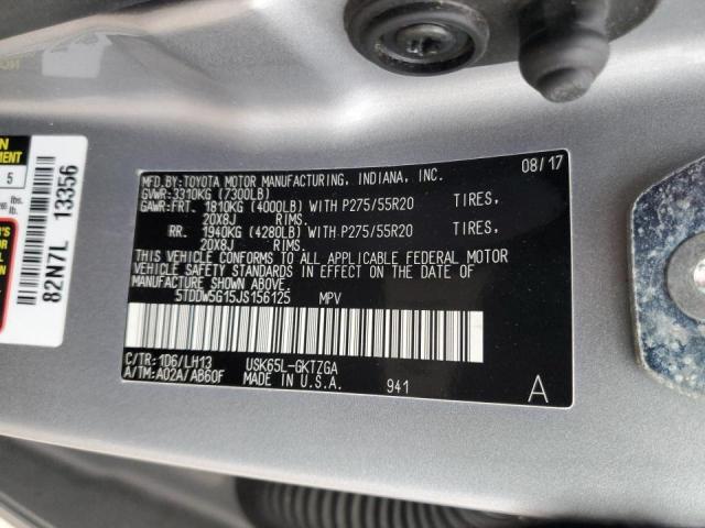 Photo 12 VIN: 5TDDW5G15JS156125 - TOYOTA SEQUOIA PL 