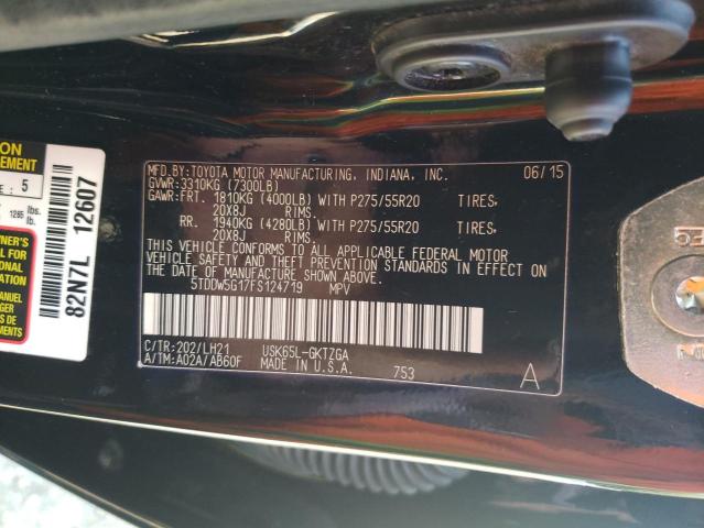 Photo 9 VIN: 5TDDW5G17FS124719 - TOYOTA SEQUOIA PL 