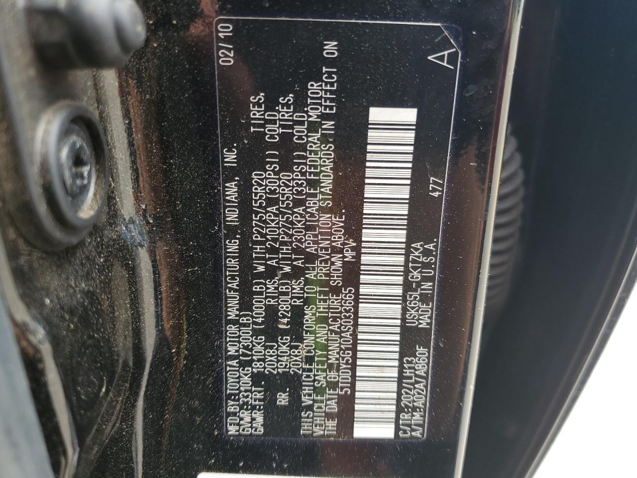 Photo 13 VIN: 5TDDY5G10AS033665 - TOYOTA SEQUOIA 