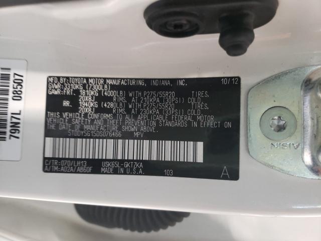 Photo 9 VIN: 5TDDY5G15DS076466 - TOYOTA SEQUOIA PL 