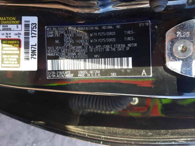 Photo 9 VIN: 5TDDY5G1XJS159323 - TOYOTA SEQUOIA PL 