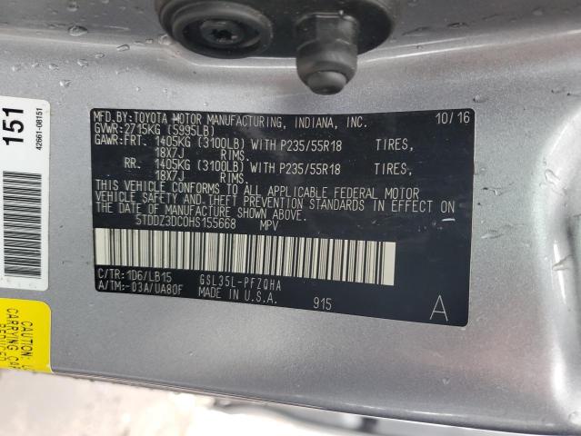 Photo 12 VIN: 5TDDZ3DC0HS155668 - TOYOTA SIENNA XLE 